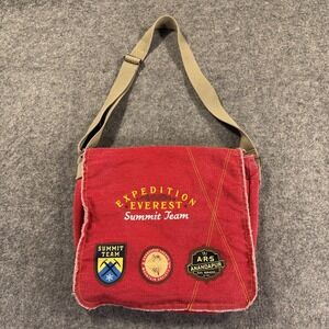 Disney Parks Expedition Everest Messenger Bag‎ Red Canvas Shoulder Summit Team